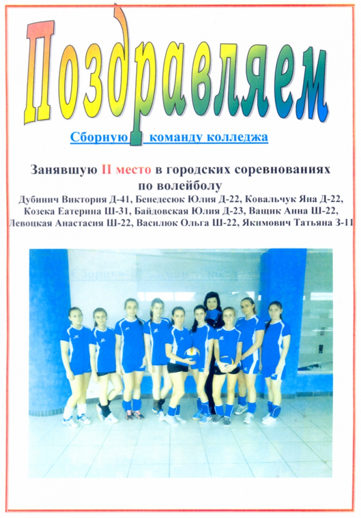 Поздравляем победителей городских соревнований по волейболу среди женских команд.